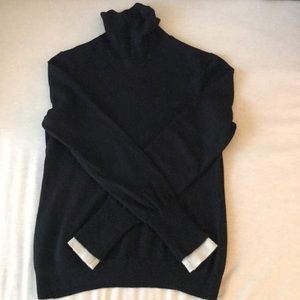 black merino wool Burberry turtleneck sweater